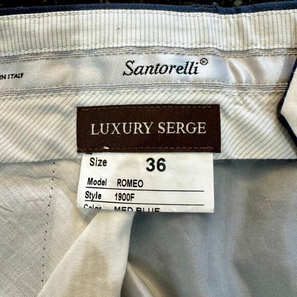 Santorelli ROMEO Flat Front Dress Pants. Blue. Size 36. - Picture 6 of 11